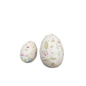 Fine Bone China Pink Easter Egg Shaped Floral Trinket Box-Philippines set of 2